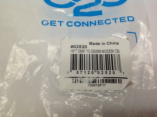 C2G 02520 Serial RS232 Modem Cable DB9 Female to DB25 Male 15’ - 第 3/4 張圖片