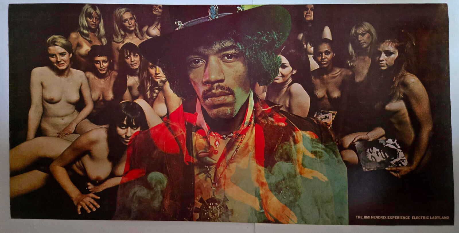 Near MINT Scarce BANNED Jimi Hendrix 1968 Original Electric Ladyland AOR Poster