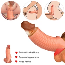 Penis Sheath Cock Extender Enlarger-Enhancer-Penis-Sleeve-Girth-Ring-Sex-Toy-Men
