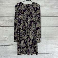 Tommy Hilfiger Women's Long Sleeve Sheath Dress Knee Length Zip Up Purple Size 6