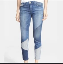 Current/Elliot Womens Low Rise Patchwork Skinny Jeans Sz 26