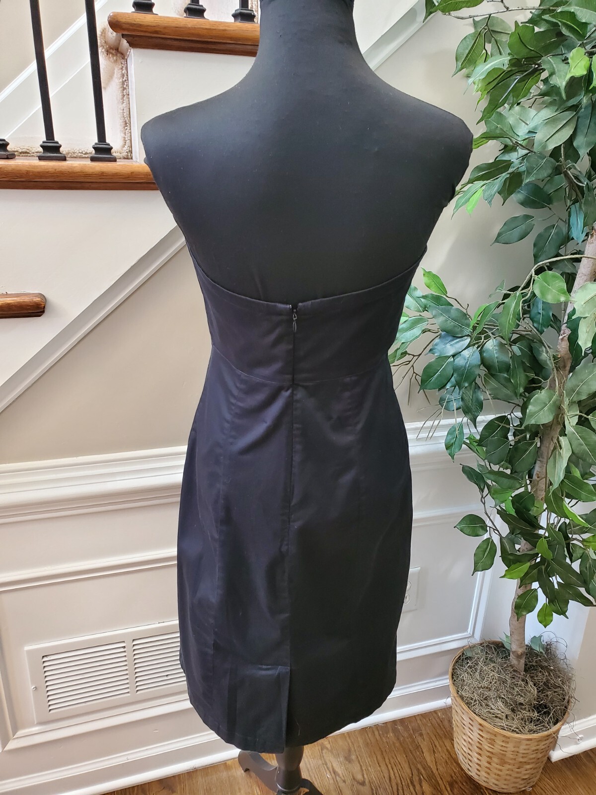 Women's Solid Black Polyester Strapless Casual Kn… - image 5