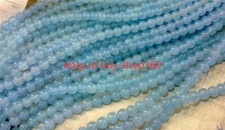 Natural 4mm Brazilian Blue Aquamarine Gemstone Round Loose Beads 15" Strand