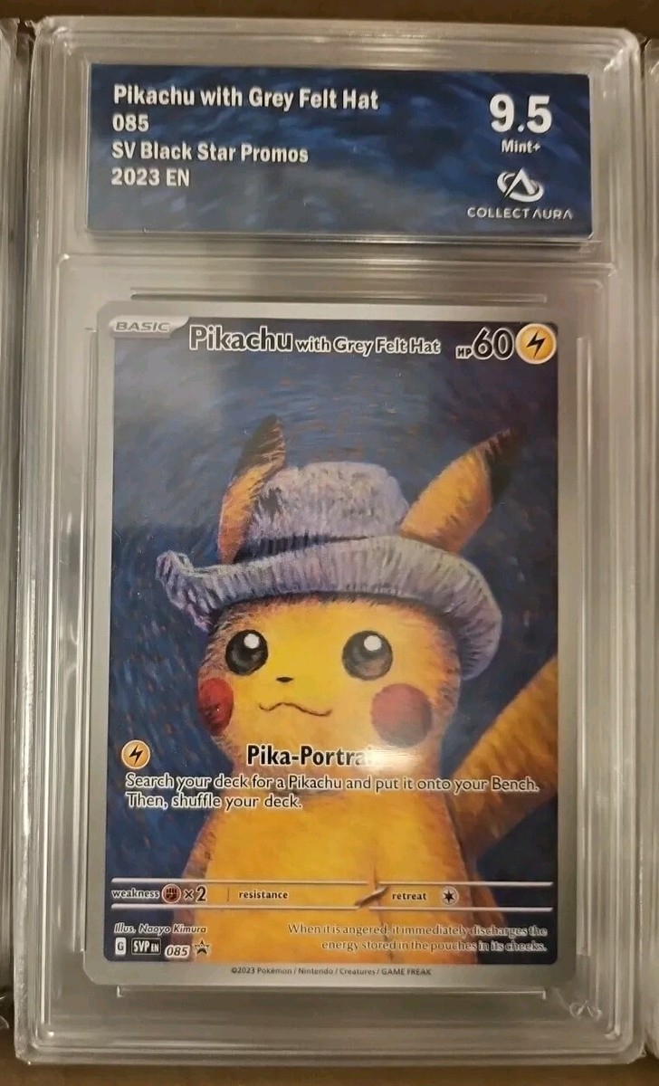 Pokémon Pikachu with Grey Felt Hat Van Gogh 085 EN CA 9.5 | eBay