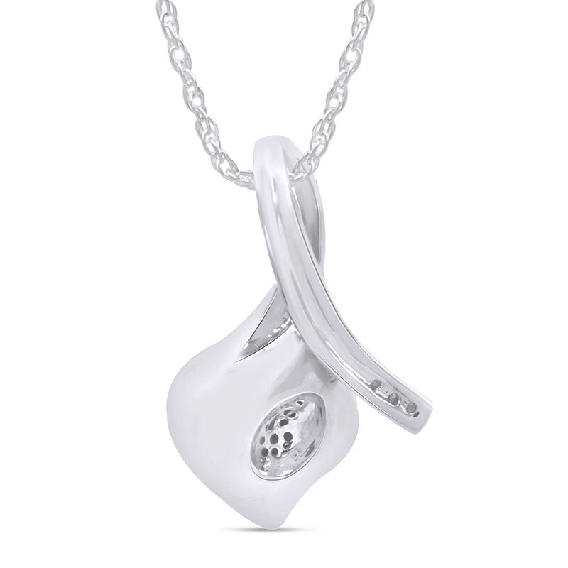 Calla lily necklace white best sale gold