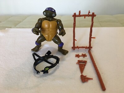 VINTAGE 1988 TMNT TEENAGE MUTANT NINJA TURTLES DONATELLO SOFT HEAD & ACCESSORIES