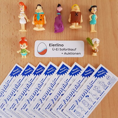 Vintage 90s FLINTSTONES FIGURINES SET miniature figures handpaint