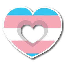 LGBTQA LGBTQ Transgender Pride Flag Heart Magnet Decal, 4.5x5 Inch, Gay Pride