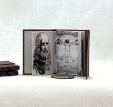 1:6 Scale LEONARDO Da VINCI NOTEBOOK Miniature Playscale Illustrated Book