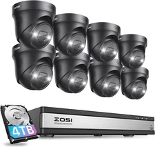 ZOSI 16CH 4K PoE Home Security Camera System Audio AI 8MP NVR with 4TB HDD 24/7