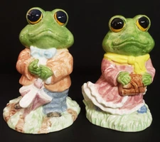 Cute Frog Toad Figurine Male Female Couple Piggy Bank Shopping Porcelain