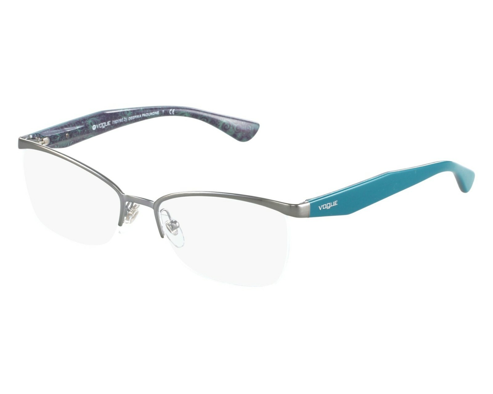 Vogue VO3981 Silver Turquoise 548 Semi Rim Metal Eyeglasses Frame 54-17-135 3981 24890₽