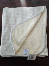 NEW Vintage GYMBOREE Flower Jersey Receiving Swaddle Baby Blanket Reversible Y2K