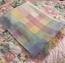 Laura Ashley Pastel Throw Blanket 100 Cotton Made In Scotland New With Tags