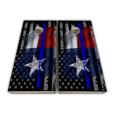 American Flag Texas Cornhole Wrap Laminated 3M Vinyl Wrap Set - UV Protected