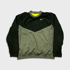 Nike Sportswear Fleece Mens Medium Green Embroidered Swoosh Sweatshirt Crewneck