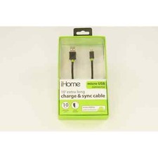Cable micro USB iHome iHome de nailon (10 pies) - Cable de datos - Embalaje al por menor