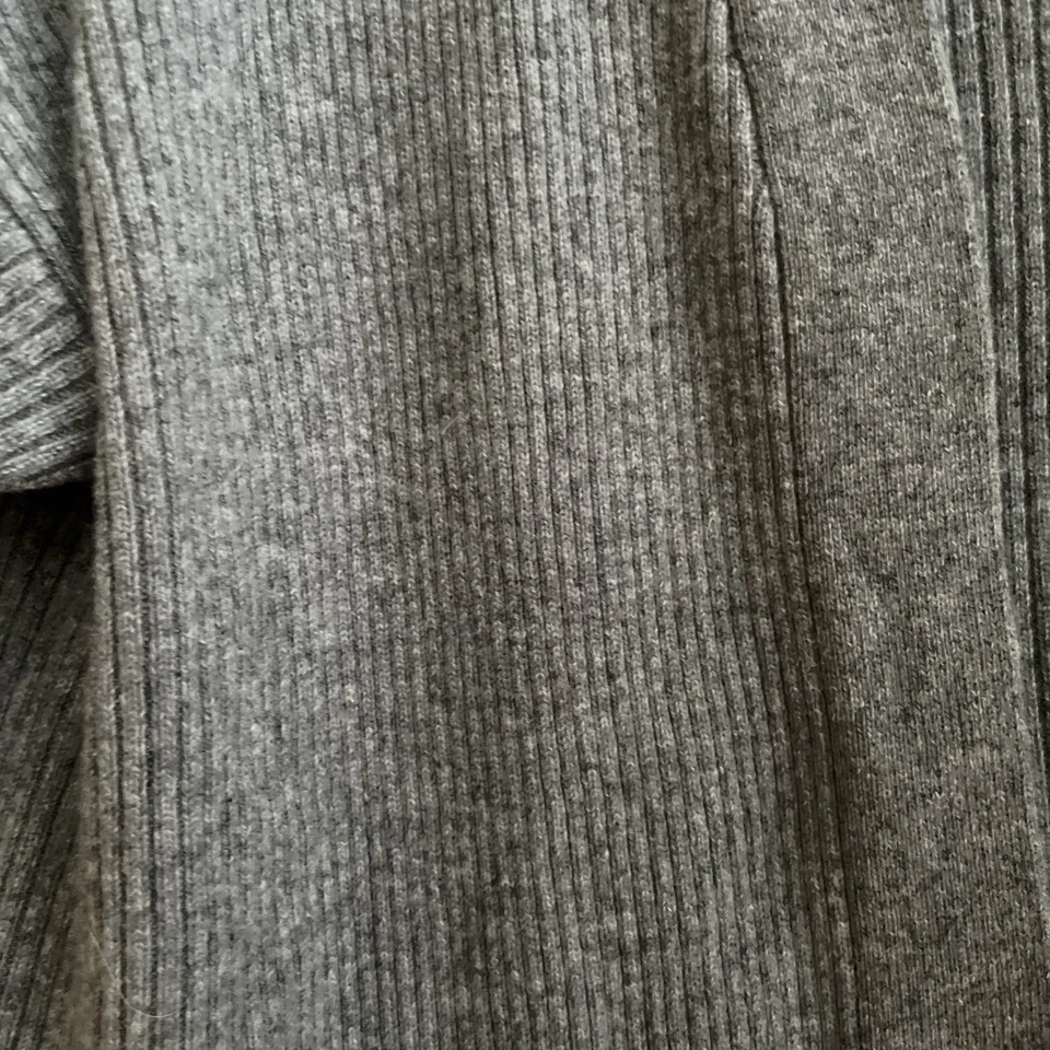 Cárdigan de cachemir qi con volantes delanteros abiertos gris jaspeado cachemir nuevo sin etiquetas M mediano  Foto 4 de 4