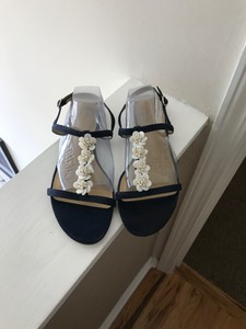 white suede sandals