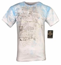 ARCHAIC by AFFLICTION  Men's T-Shirt CASCO Eagle White Tattoo Biker S-4XL $40 NW