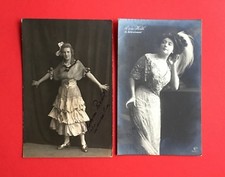 2 x Schauspieler Foto AK Theater & Variete 1910 Mizzi Wirth mit Autograph( 46126
