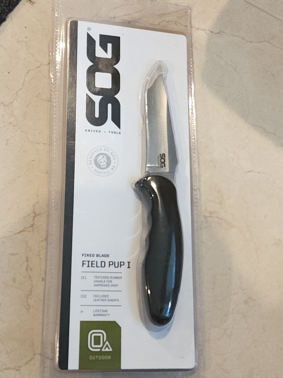 New SOG Field Pup I Fixed Blade Knife Cabela's Exclusive Nylon Sheath 4