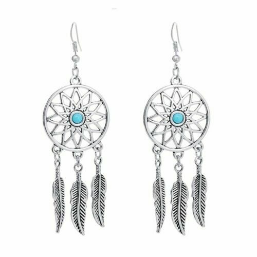 Orecchini pendenti in argento sterling con turchese fatti a mano