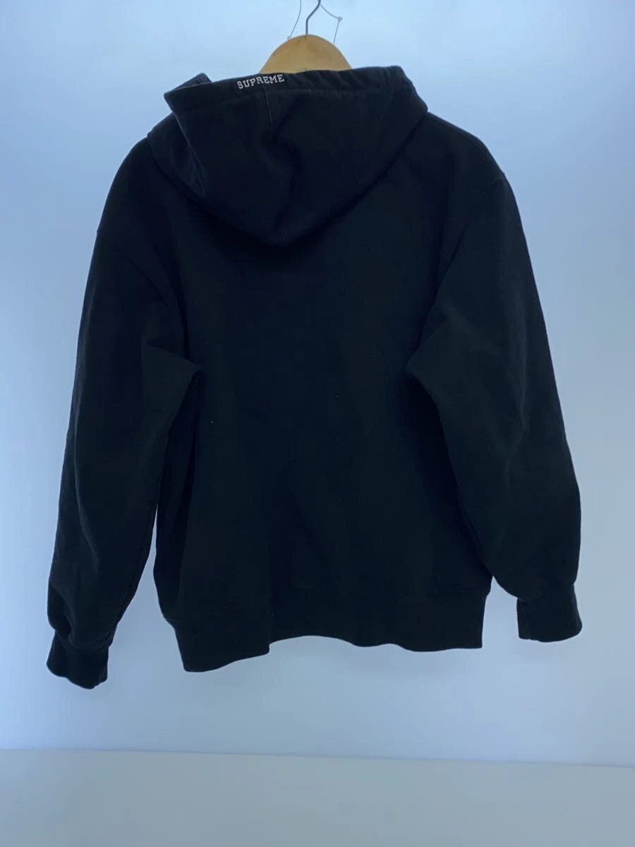 Felpa Supreme con cappuccio zip L cotone nero usata