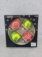 4 Pack the Christmas Shoppe 2015 Festive Ball Christmas Tree Ornaments 7.5"