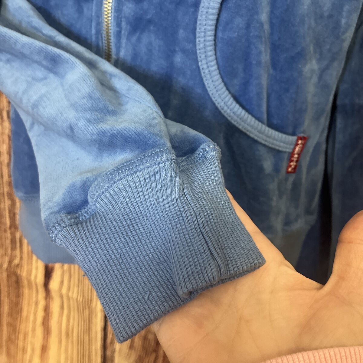 Hard Tail Women's Velour Hoodie Zip Up Jacket Bright Blue Hard Tail Women's Velour Hoodie Zip Up Jacket Bright Blue