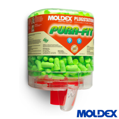 Moldex 6844 Pura-Fit PlugStation SparkPlugs Foam Polyurethane Earplugs (250/Box)