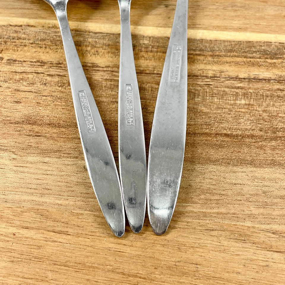 Regent Sheffield Rose Floral 3 piezas tenedor de cena cucharadita cubiertos de acero inoxidable Foto 4 de 4