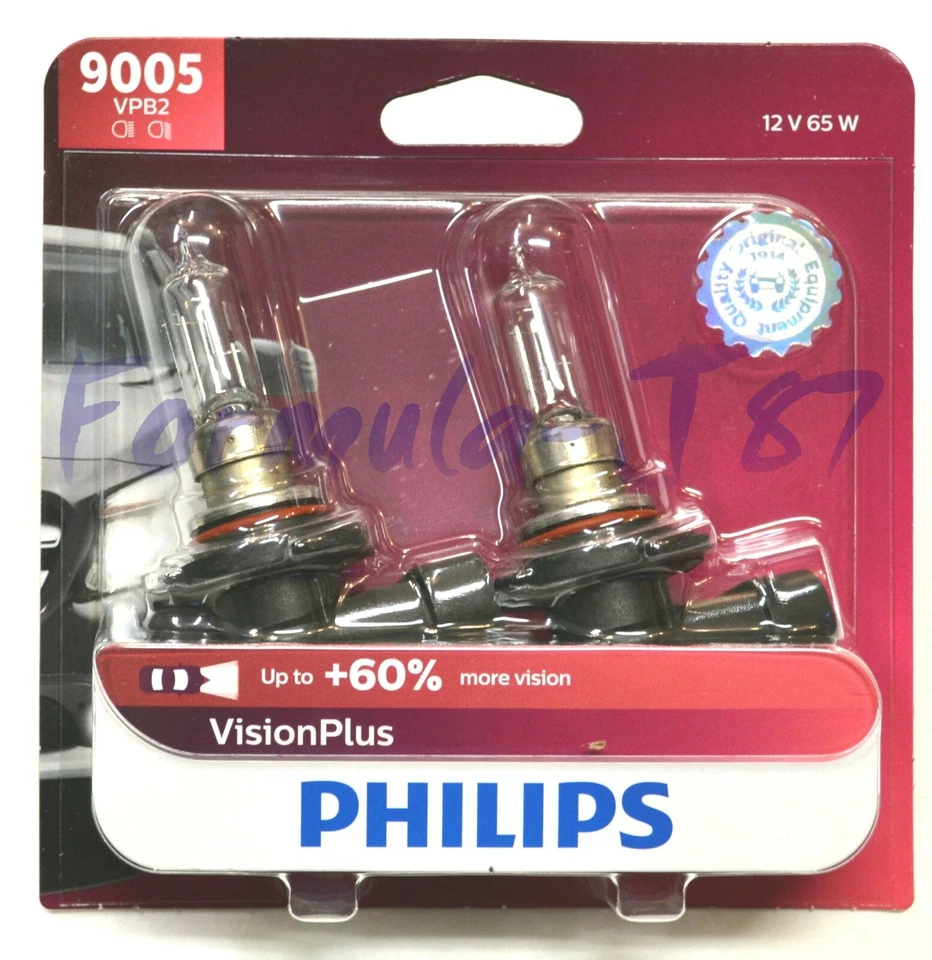 Philips VIsion Plus 60% 9005 65W Two Bulbs Head Light High Beam Replacement OE - Изображение 2 из 4