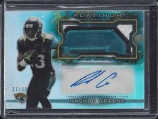 RASHAD GREENE 2015 TOPPS PLATINUM JUMBO 3 COLOR JAGUARS PATCH AUTO RC #D /40