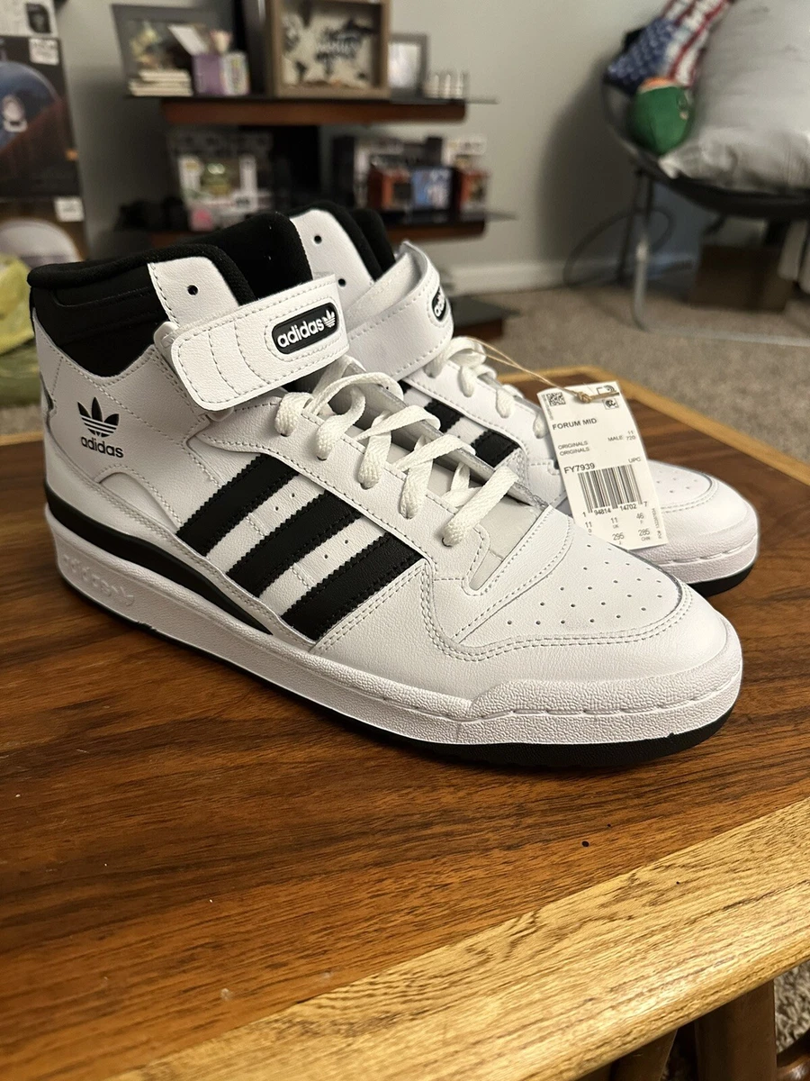 adidas Forum Mid White Black | eBay