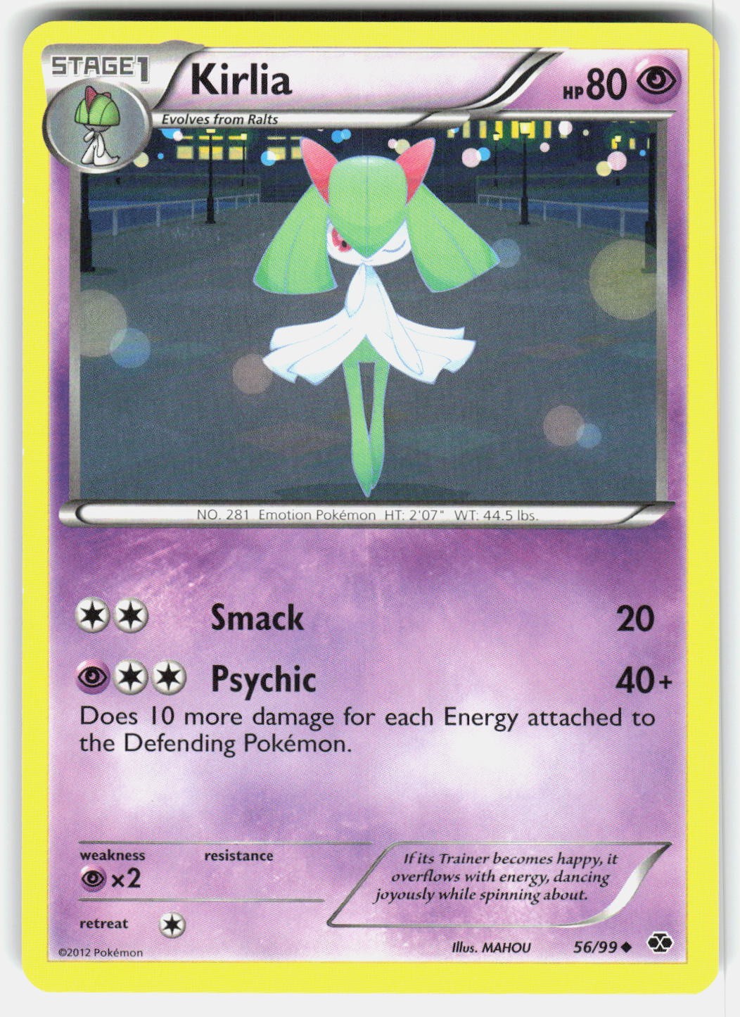 Kirlia 56/99 Uncommon Next Destinies Pokemon Near Mint