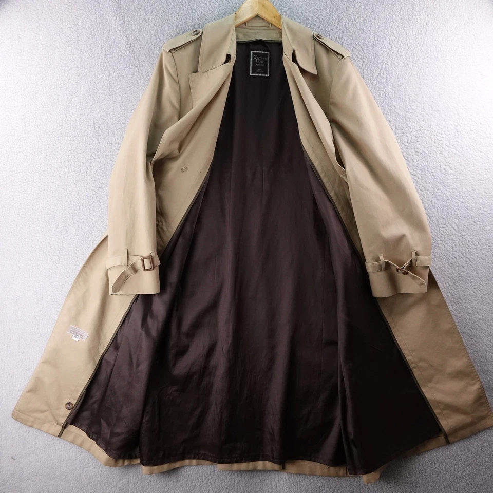 Christian Dior Monsieur мужской классический бежевый двубортный плащ 38R - Изображение 2 из 4