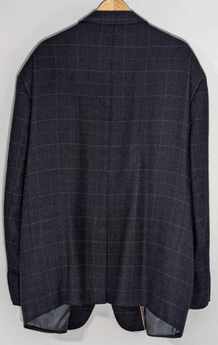 Vtg Natural Exchange Alexander Lloyd Blazer 60R Shetland Wool Windowpane Plaid - product detail image 9