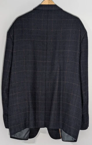 Vtg Natural Exchange Alexander Lloyd Blazer 60R Shetland Wool Windowpane Plaid image 9