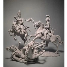 1/32 Scale Napoleonic Cavalry Duel Resin Figure Set French vs British Unpainted
