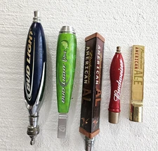Lot Of 5 BUDWEISER Short Tap Handles USED- BUD LIGHT LIME- AMERICAN ALE 