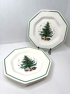 Nikko Christmastime Octagon Dinner Plates 10 3/4 Inch (Set Of 4)