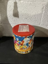 Vintage Circus Carnival Popcorn Tin with Lid