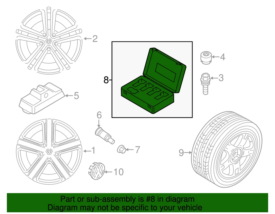 正品大众车轮锁套件 2H0-698-137 — 第 2/4 张图片