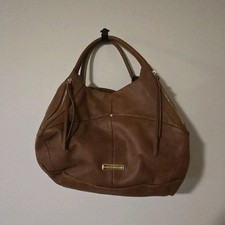Steve Madden Brown Large Hobo Bag Double Handles Tassel Zipper Accents