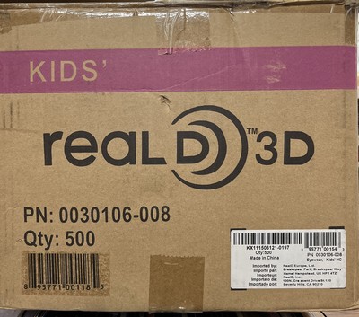 Box Lot 500 Real D 3D Glasses - Child Size Passive Movie Theater 3-D Brand New