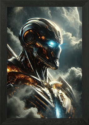 Starforged Sentinel: Guardian of th gerahmtes Wandbild Poster Leinwanddruck Bild