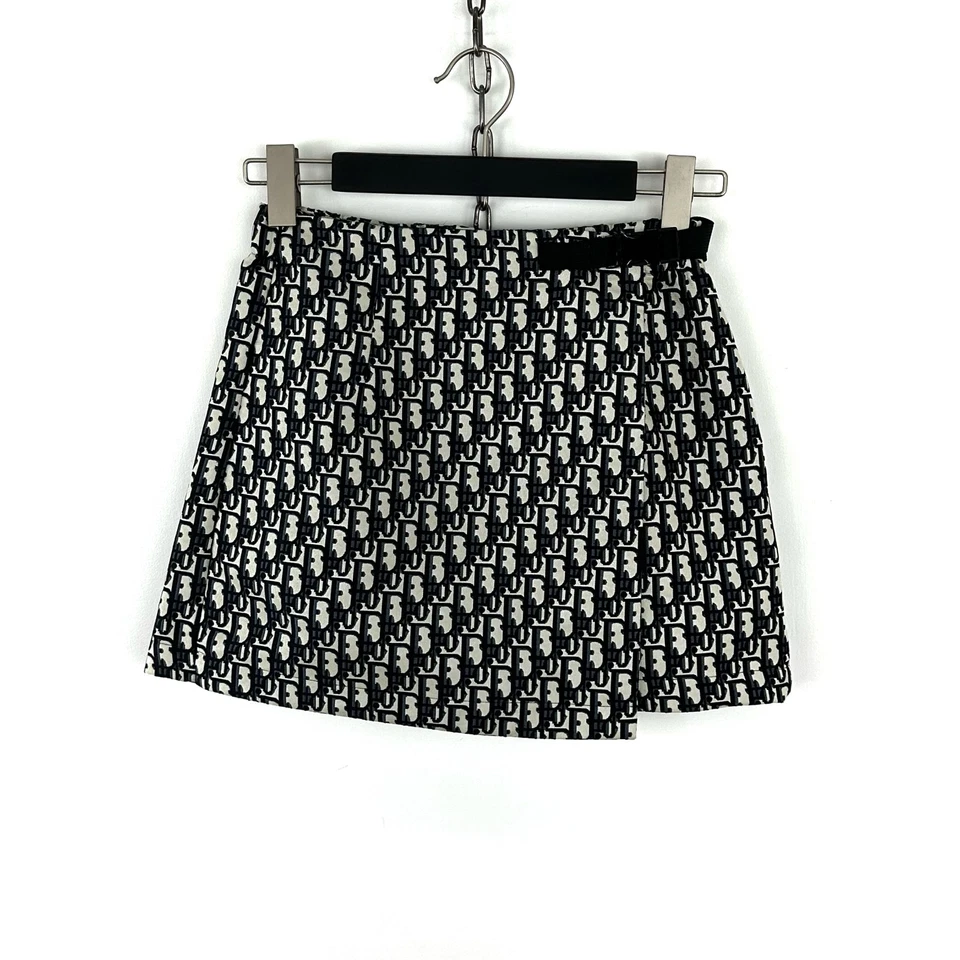 Falda corta Christian Dior monograma motivo oblicuo jacquard técnico azul talla M Foto 3 de 4