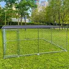 10x10ft Outdoor Pet Dog Run House Kennel Shade with Cover Cage Enclosure