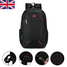 Black Backpack Rucksack Large Mens Womens Bag Travel Work Hiking School Sports